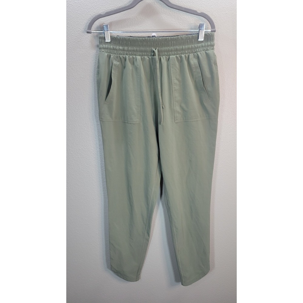 Prana Sage Green Recycled Polyester Travel Pants Elastic Waist Drawstring Size S